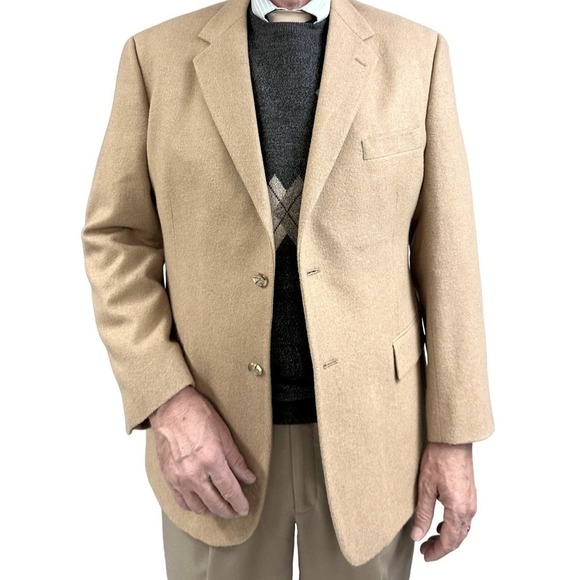 VTG Mens OPTIONS by STAFFORD 100% Camel Hair Sport Coat sz 42L - Picture 1 of 8